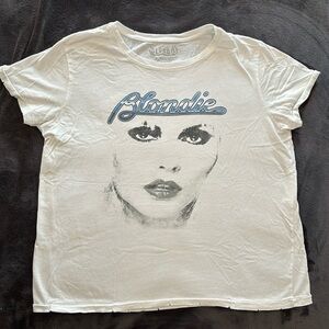 Blonde graphic tee size M distressed boxy white